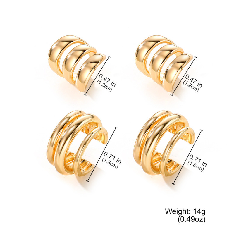 European and American Cross-Border Simple Multi-Layer Metal Ear Cuff Personality Fashion Hollow U-Shaped Fashion Ear Clip Elegant Matching Ear
