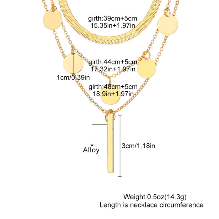 Hot Selling Personalized Multi-layer Stacked Necklace Necklace for Women Small Vertical Bar Pendant Collarbone Chain...