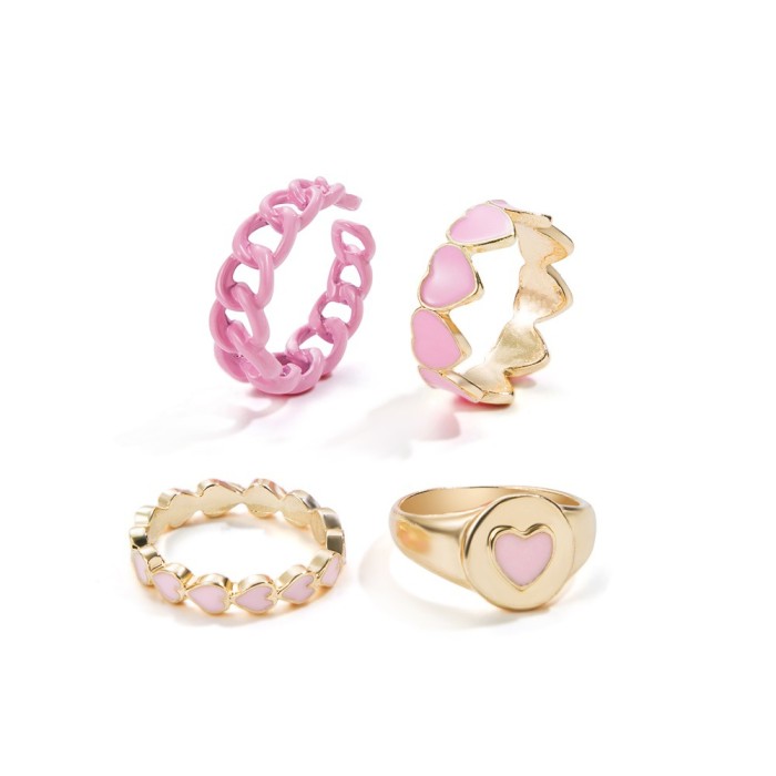 Ring Set 2 Pieces European and American Cross-Border Hot Selling Creative Personality Butterfly Ins Same Style Punk Style Couple Ring