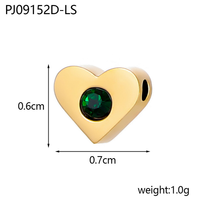 New Fashion Simple Heart DIY Stainless Steel December Birthstone Set Cross-Border Heart Accessories Wholesale