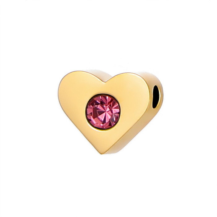 New Fashion Simple Heart DIY Stainless Steel December Birthstone Set Cross-Border Heart Accessories Wholesale