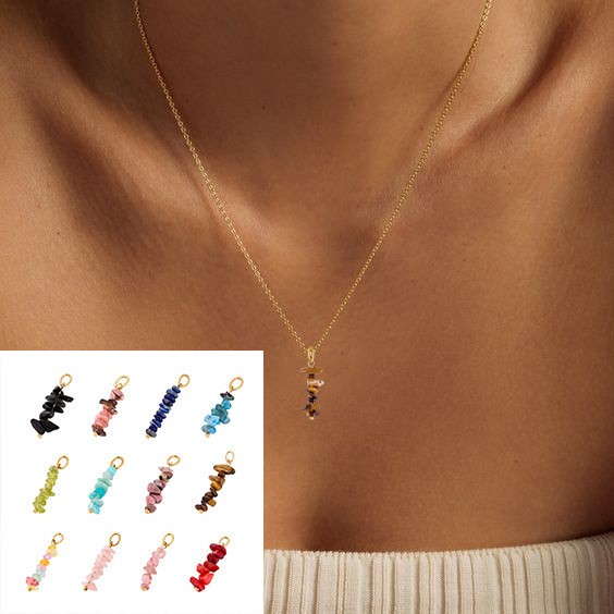 Cross-Border Amazon Irregular Crushed Stone Cute Ice Cream Natural Stone Turquoise Pendant DIY Accessories Jewelry Wholesale