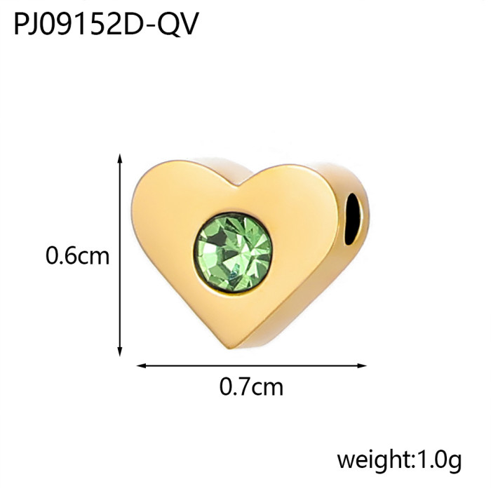 New Fashion Simple Heart DIY Stainless Steel December Birthstone Set Cross-Border Heart Accessories Wholesale