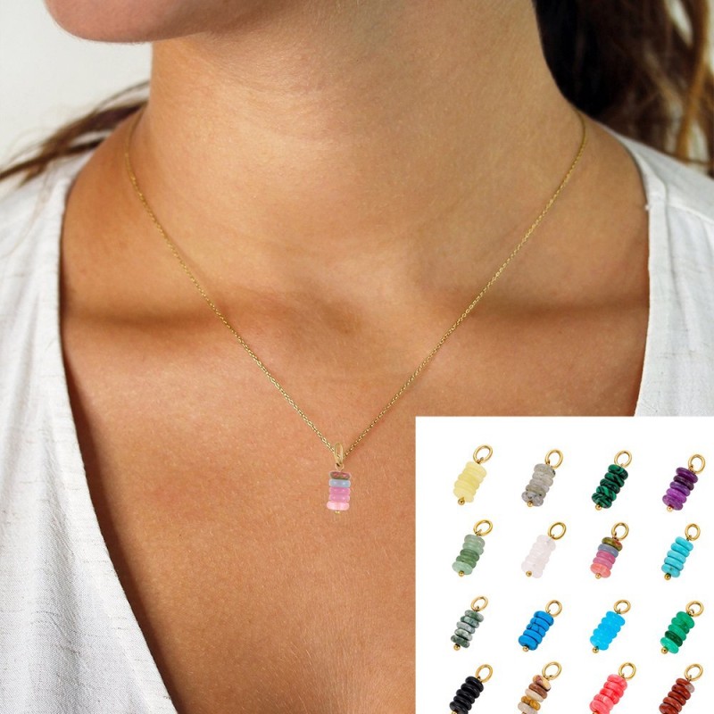 Cute Ice Cream Jewelry Accessories Natural Stone Turquoise Pendant Accessories Cross-Border Hot-Selling Accessories