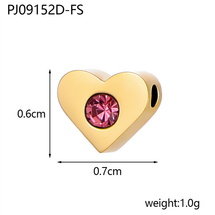 New Fashion Simple Heart DIY Stainless Steel December Birthstone Set Cross-Border Heart Accessories Wholesale