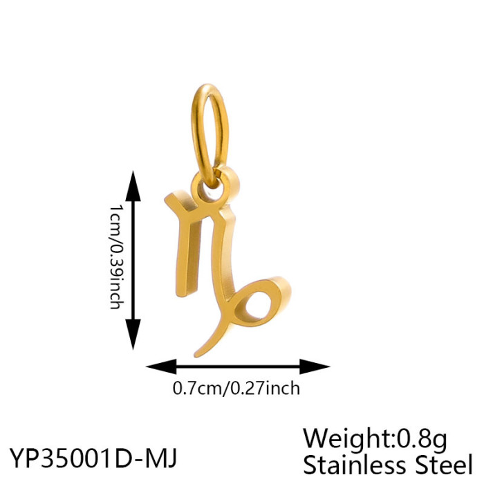 Amazon Hot-Selling Zodiac DIY Stainless Steel European and American Light Luxury Simple Fashion Micro Inlaid Diamond Accessories Wholesale