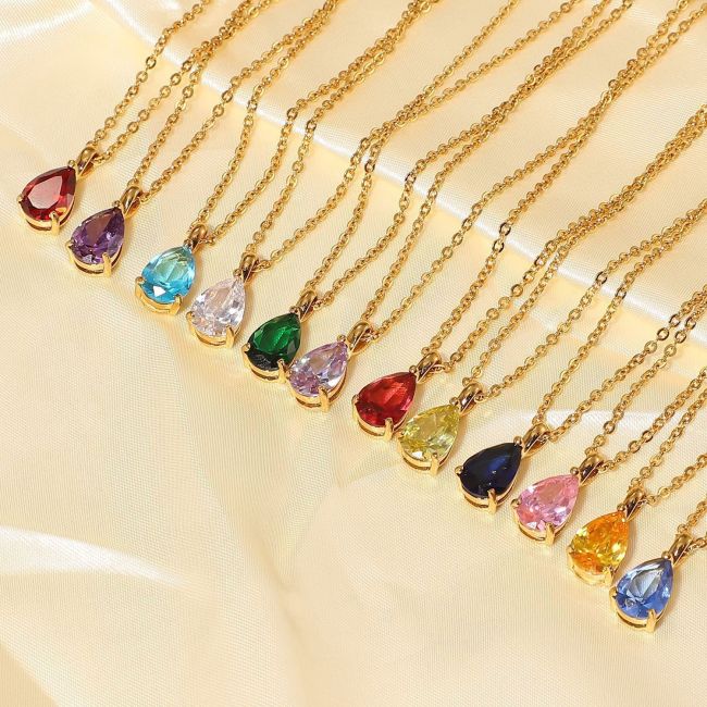 New December Colorful Zirconia Small Water Drop Pendant DIY Earrings Jewelry Bracelet Necklace Accessories