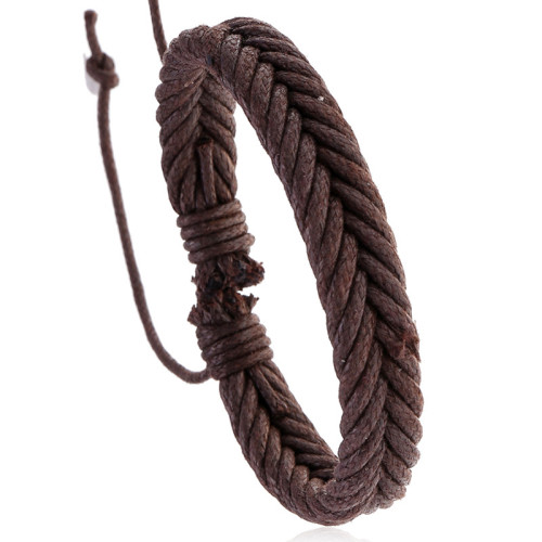Cross-Border New Jewelry Hand-Woven Wax Thread Vintage Bracelet Simple Versatile Couple Bracelet Accessories Street Vendor Supply