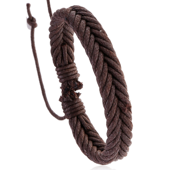 New Jewelry Hand-Woven Wax Thread Vintage Bracelet Simple Versatile Couple Bracelet Accessories Street Vendor Supply
