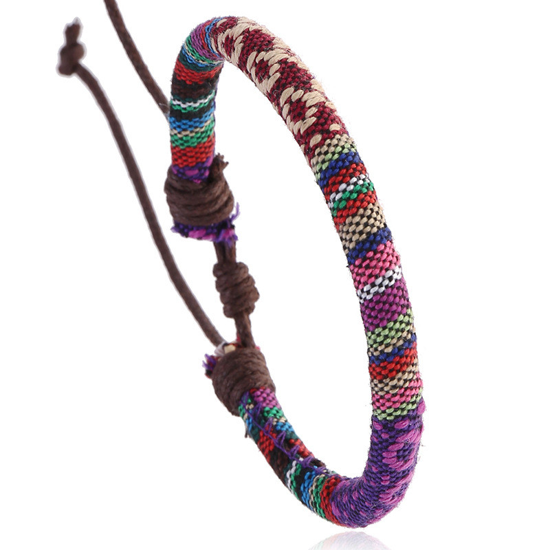 Bohemian Ethnic Style Woven Bracelet for Women Simple Versatile Nepal Colorful Hand Rope Jewelry Yiwu Small Commodities