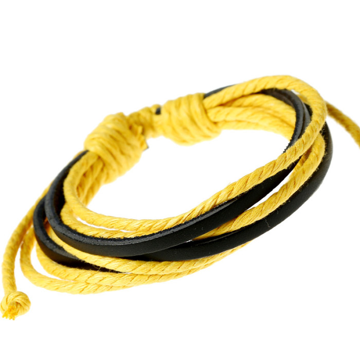 Hot-Selling Accessories Personalized Hand-Woven Multi-Layer Cowhide Bracelet Simple Versatile Unisex Student Hand Jew...