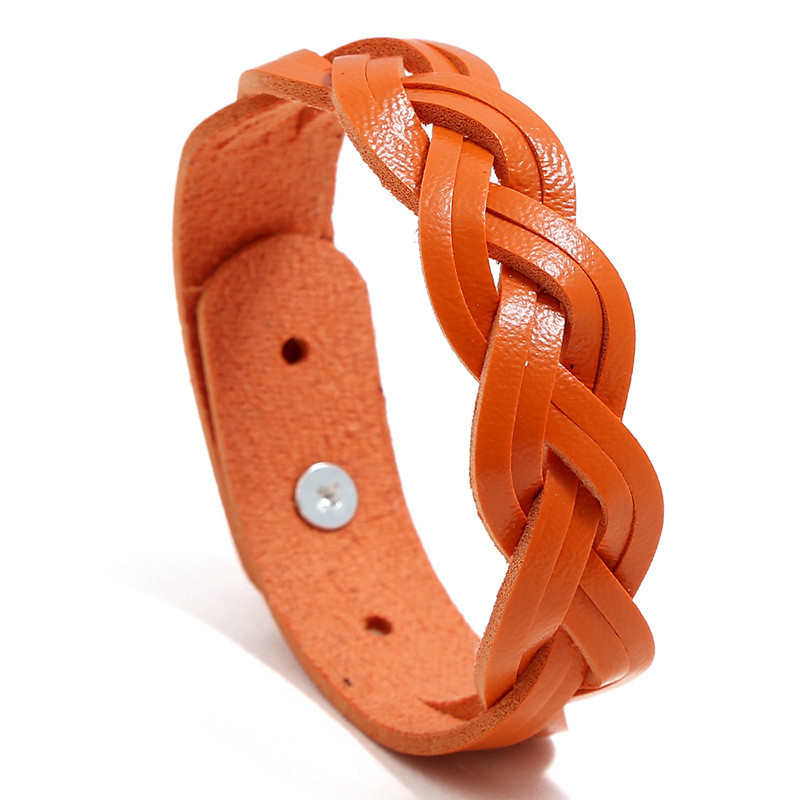Punk Factory Direct Sale Korean Style Women's Woven Leather Bracelet Simple Versatile Colorful Student Bracelet Accessories Wholesale