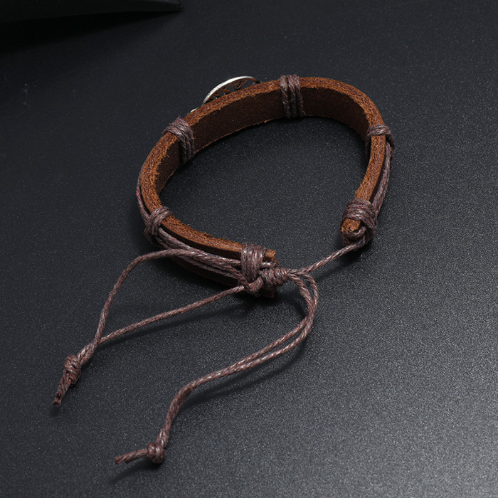 New Jewelry Personalized Woven Tree of Life Leather Bracelet Vintage Jewelry Creative Pull Rope Bracelet