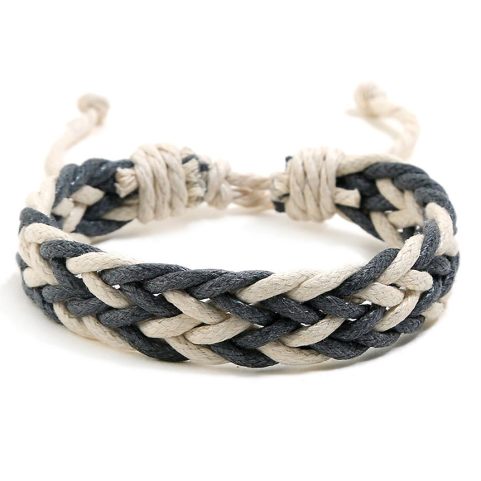 New Colorful Wax Thread Couple Bracelets Ethnic Style Handmade Woven Bracelets Simple Casual Fresh Student Bracelets,...