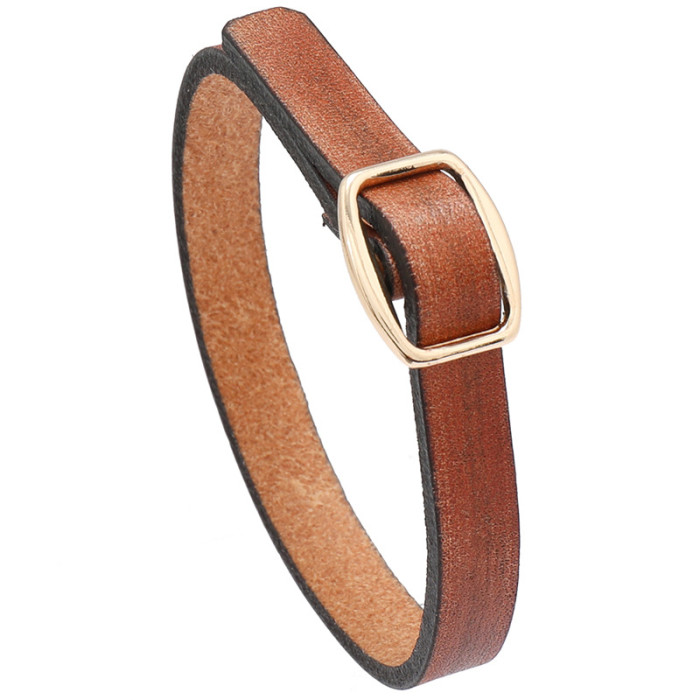 New Style Jewelry Simple Artistic Retro Distressed Leather Bracelet DIY Engraving Smooth Surface Unisex Bracelet Bangle