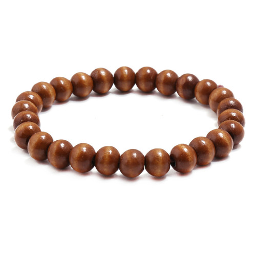 Factory Direct Simple Handmade Beaded Single Circle Wooden Bead Bracelet Promotional Small Gifts Wholesale from Yiwu