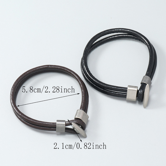 New Retro Jewelry Simple Personality Leather Bracelet Trendy Fresh Couple Jewelry Bracelet Source