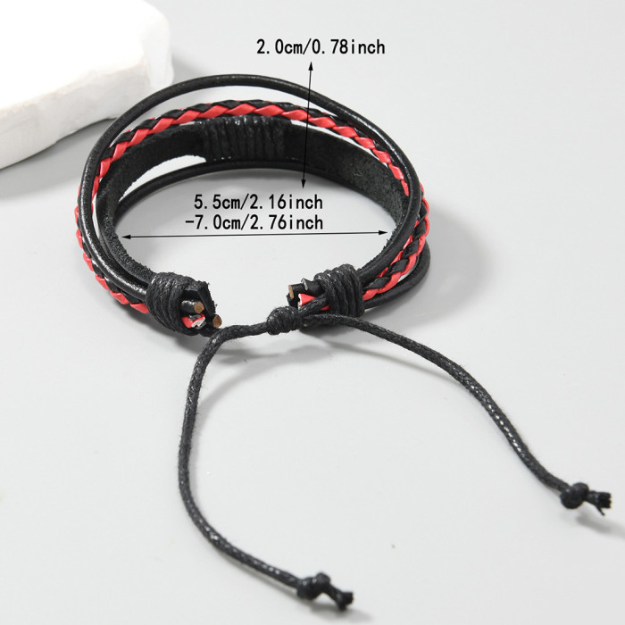 Hot-Selling Jewelry Retro Woven Multi-Layer Cowhide Bracelet Adjustable Stretchable Student Accessories Simple Hand R...