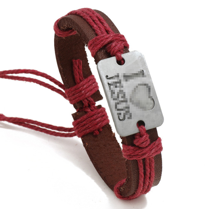 European and American Trendy Jewelry Personality Adjustable Braided Leather Bracelet Simple Retro Unisex Bracelet Jewelry