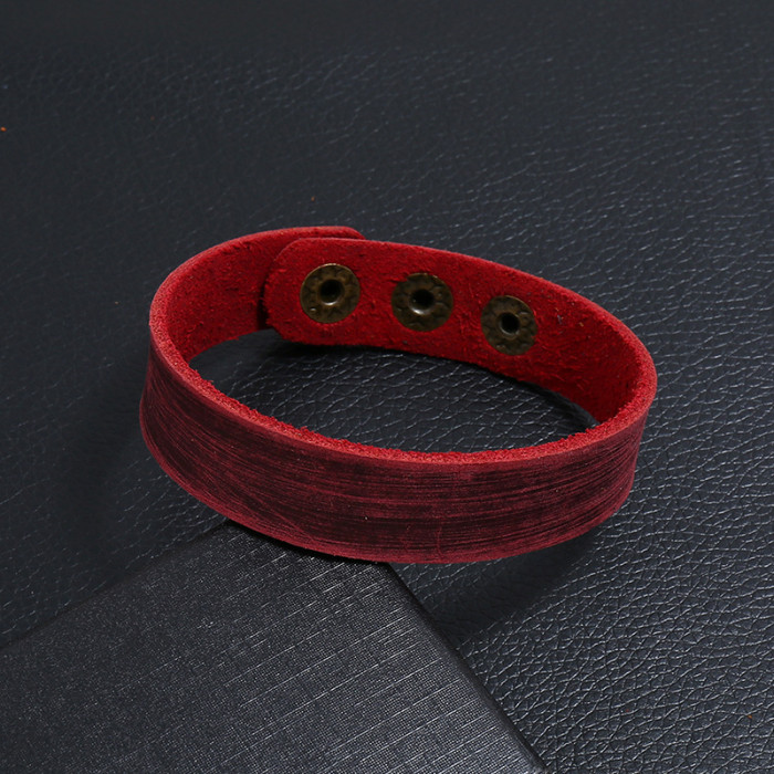 Punk Factory Direct Sale Simple Retro Cowhide Bracelet New Style Jewelry Smooth Leather Bracelet One Piece Dropshipping
