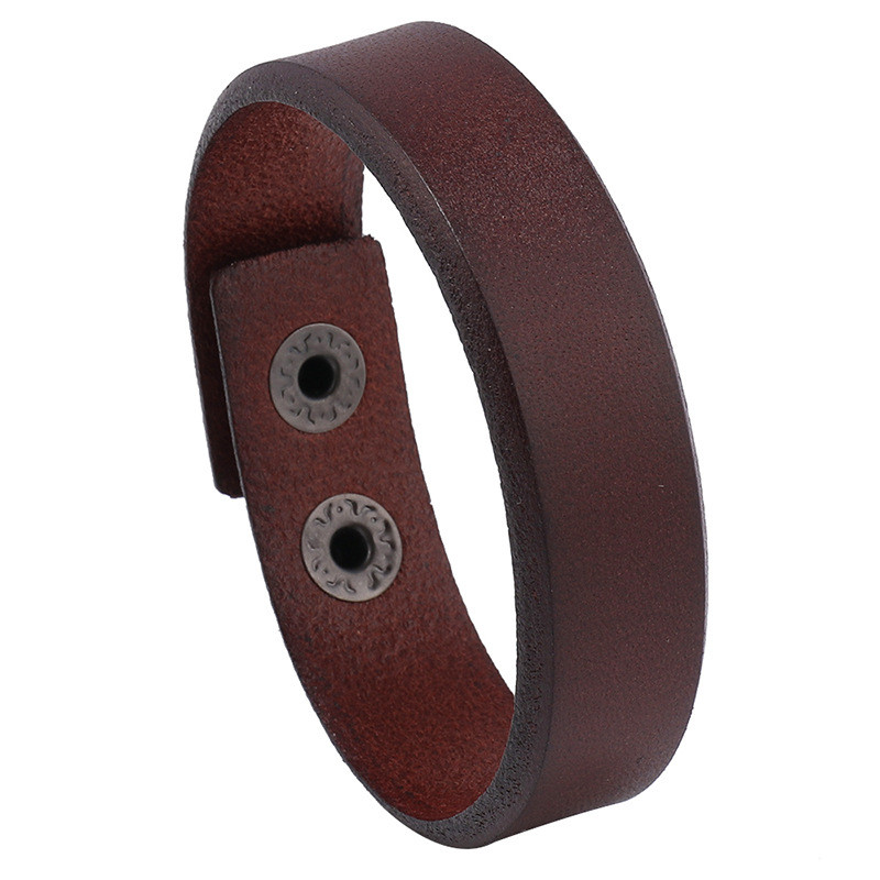 Creative Simple European and American Retro Style Men's Accessories Personality Smooth Punk Leather Bracelet Cross-Border Hot-Selling Accessories