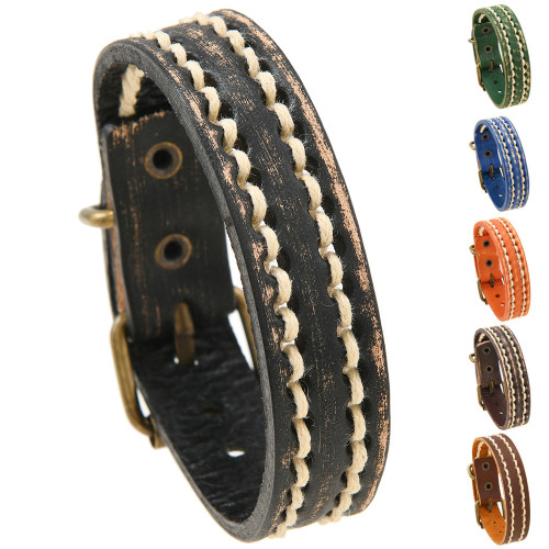 Minimalist New Jewelry Creative Handmade Woven Vintage Leather Bracelet Personality Versatile Adjustable Unisex Wristband