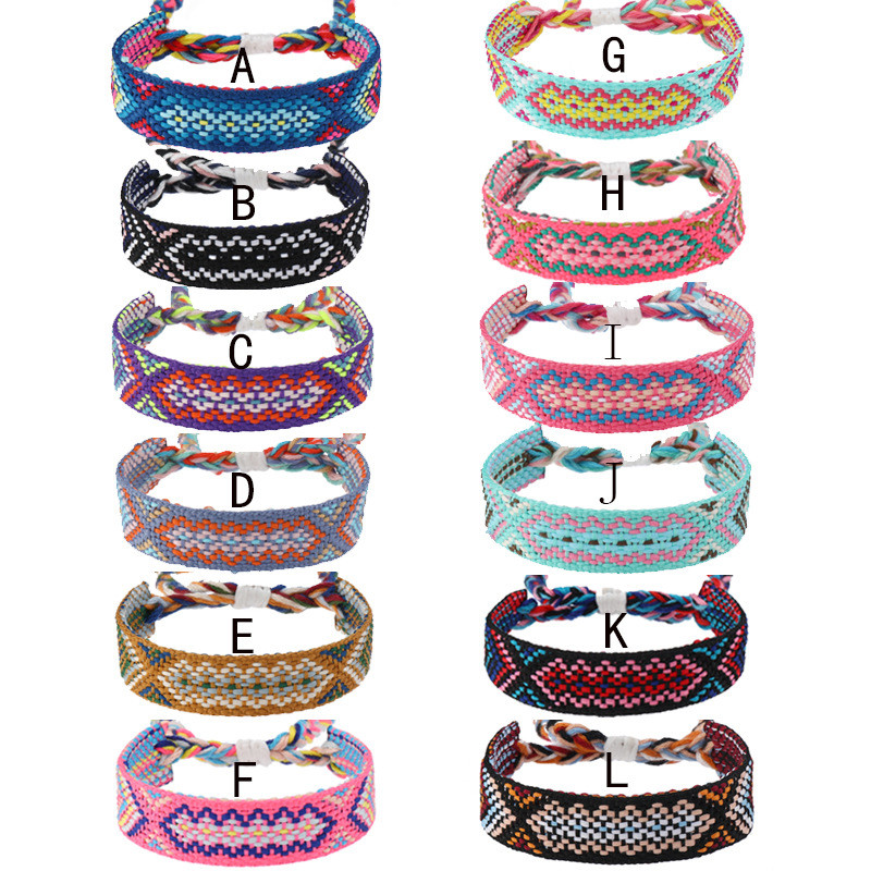 European and American Fashion Colorful Nepal Woven Bracelet Bohemian Ethnic Style Lucky Friendship Couple Bracelet