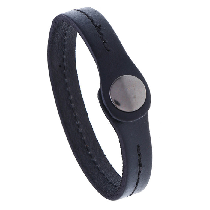 Punk Manufacturer Direct Sale New Style Personality Artistic Simple Retro Cowhide Bracelet Men's Jewelry One Piece Dr...
