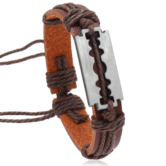 New Style Jewelry Personalized Handmade Woven Vintage Leather Bracelet Simple Creative Hot-Selling Jewelry