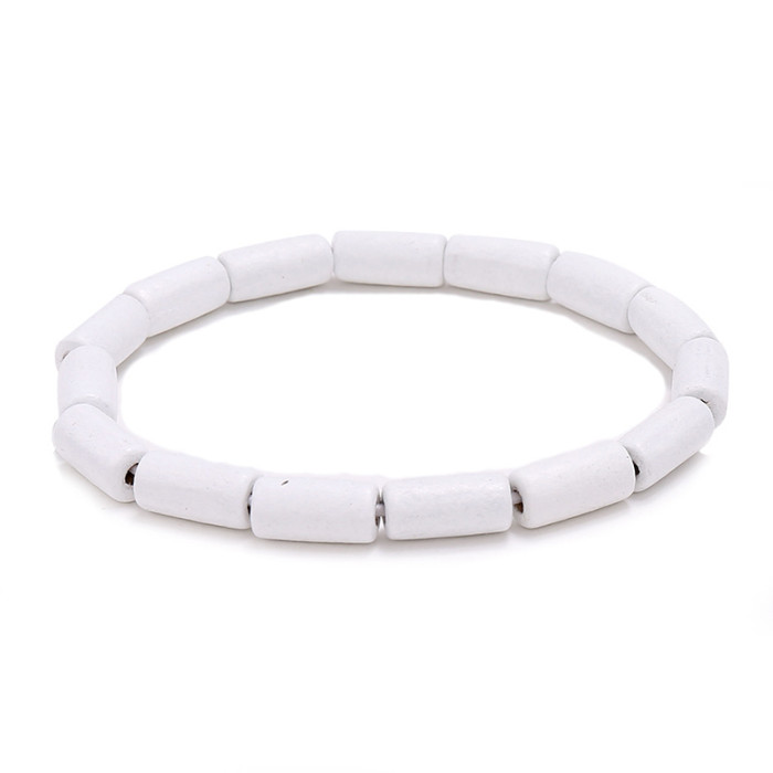 Factory Direct Supply Personalized Simple Beaded Single Circle Buddhist Beads Wooden Beads Bracelet Artistic Retro Multi-color Elastic Bracelet Wholesale