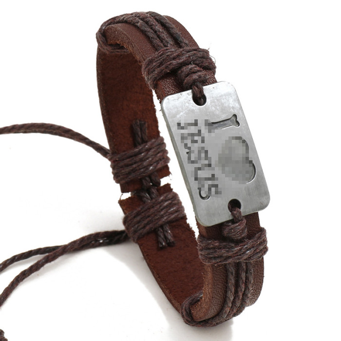 European and American Trendy Jewelry Personality Adjustable Braided Leather Bracelet Simple Retro Unisex Bracelet Jewelry