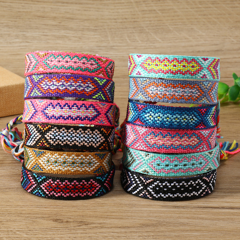 European and American Fashion Colorful Nepal Woven Bracelet Bohemian Ethnic Style Lucky Friendship Couple Bracelet