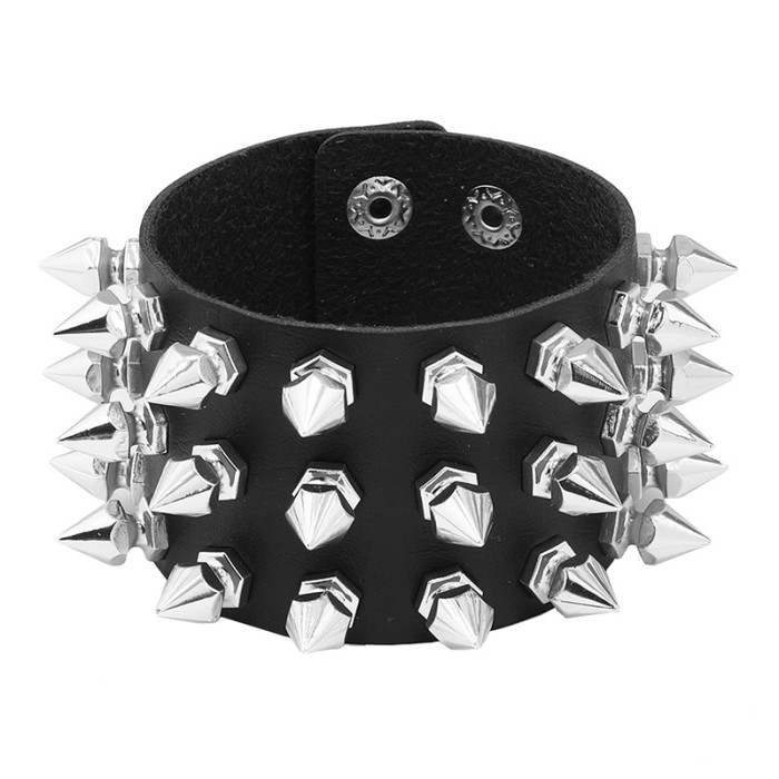 Punk Style Spike Leather Bracelet DIY 6-Piece Set Bracelets Personality Trend Street Rock Bracelets