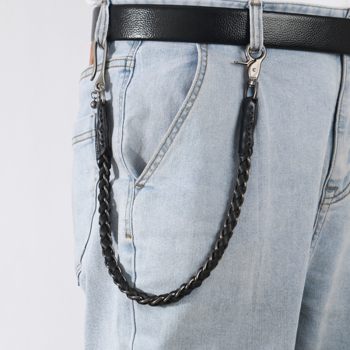 Trendy Punk Men and Women Pants Chain Hip Hop Decoration Pants Hanging Chain Accessories Chain Hanging Ornament Metal Denim Chain Waist Chain