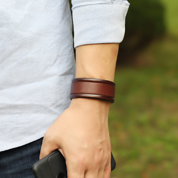 European and American New Style Accessories Simple Versatile Retro Cowhide Bracelet Cross-Border E-commerce Jewelry Personality Trend Genuine Leather Bracelet
