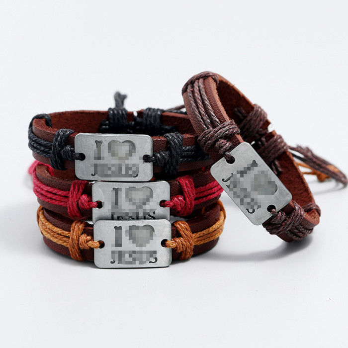 European and American Trendy Jewelry Personality Adjustable Braided Leather Bracelet Simple Retro Unisex Bracelet Jewelry