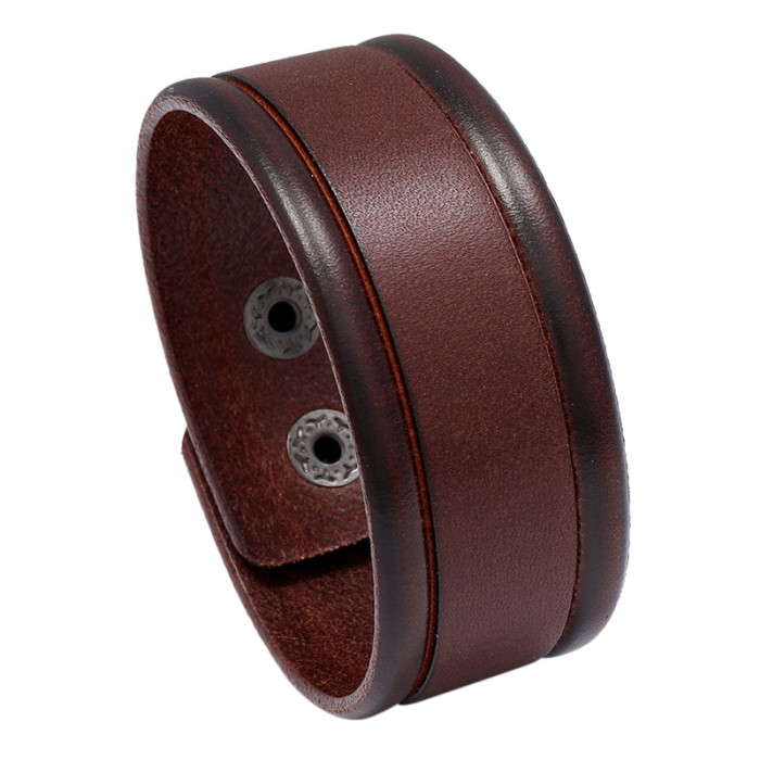European and American New Style Accessories Simple Versatile Retro Cowhide Bracelet Cross-Border E-commerce Jewelry Personality Trend Genuine Leather Bracelet