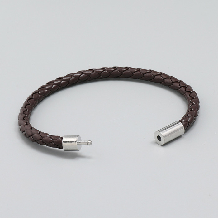 Hot-Selling Accessories Personality Simple PU Woven Leather Bracelet Hand Jewelry Korean Version Casual Versatile Stu...