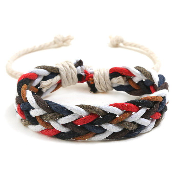 New Colorful Wax Thread Couple Bracelets Ethnic Style Handmade Woven Bracelets Simple Casual Fresh Student Bracelets,...