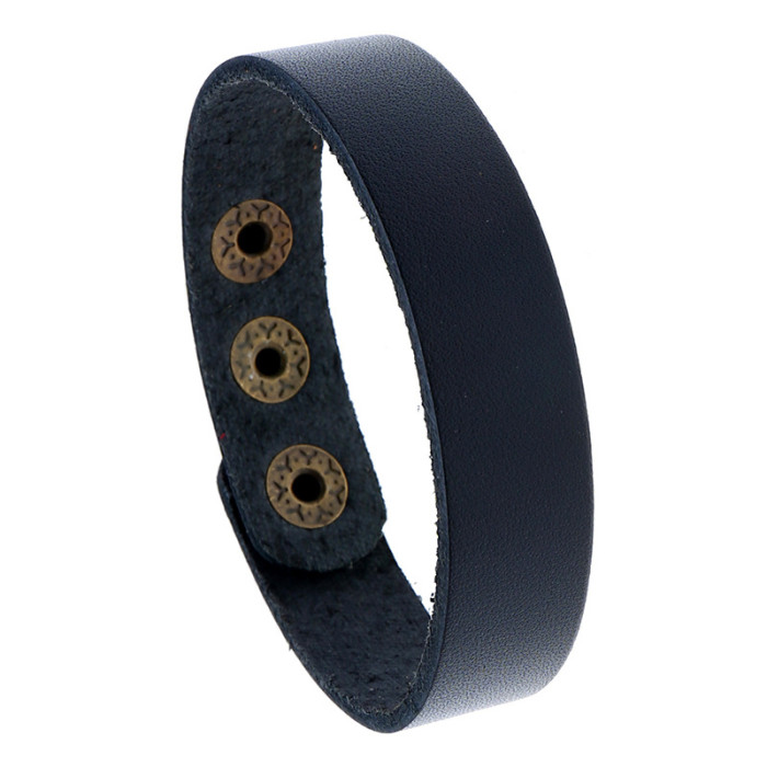 Punk Factory Direct Sale Simple Retro Cowhide Bracelet New Style Jewelry Smooth Leather Bracelet One Piece Dropshipping