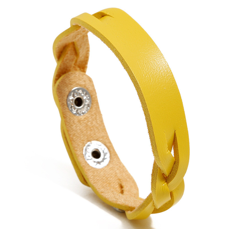 Punk Factory Direct Sale Korean Style Women's Woven Leather Bracelet Simple Versatile Colorful Student Bracelet Accessories Wholesale