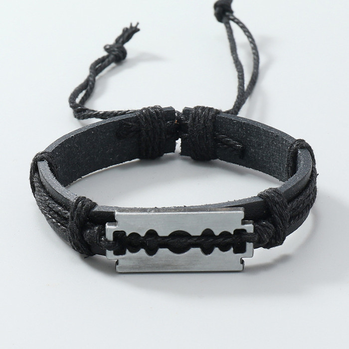 New Style Jewelry Personalized Handmade Woven Vintage Leather Bracelet Simple Creative Hot-Selling Jewelry