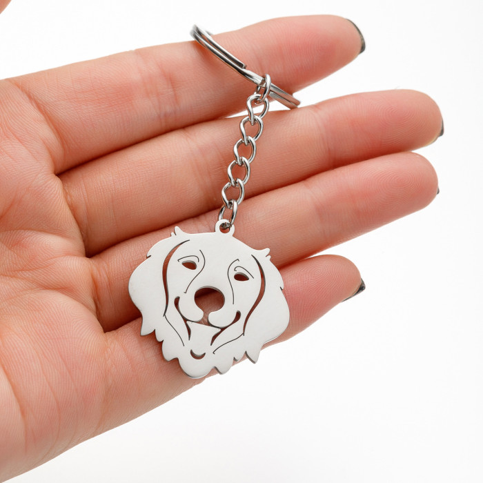 Foreign Trade Cross-Border New Stainless Steel Key Accessories Cute Small Animal Pet Dog Pendant Keychain Accessories
