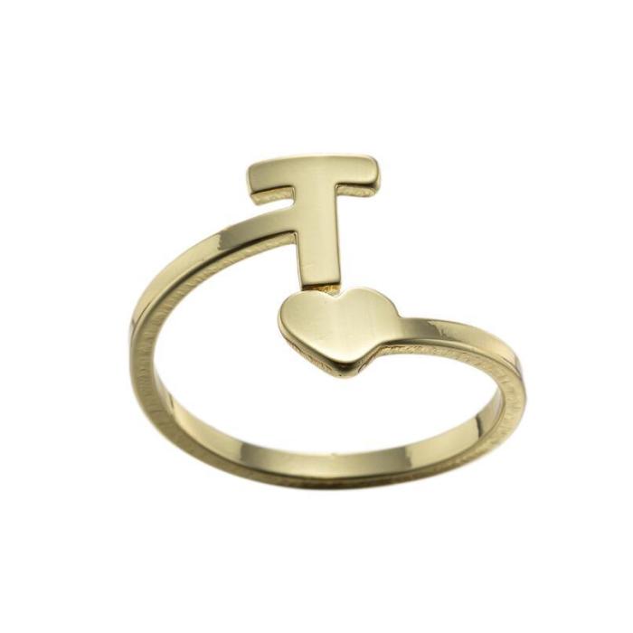 New Letter Open Ring for Women, European and American Simple Fashion Couple Rings, Heart Vintage Rings for Girls, Wholesale