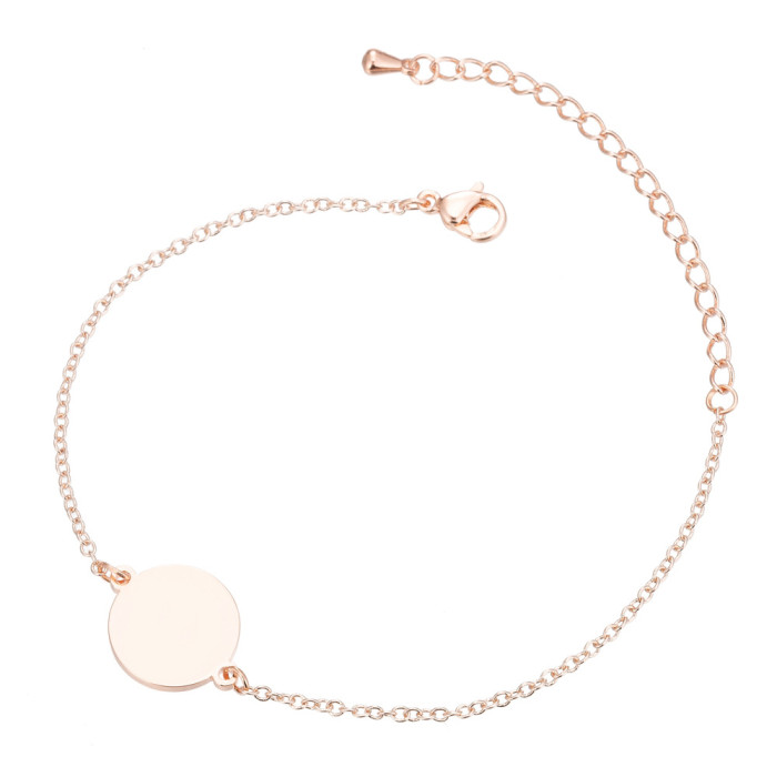European and American New Style Jewelry Women's Simple Geometric Stainless Steel Hollow Mickey Head Star Double Heart Airplane Bracelet