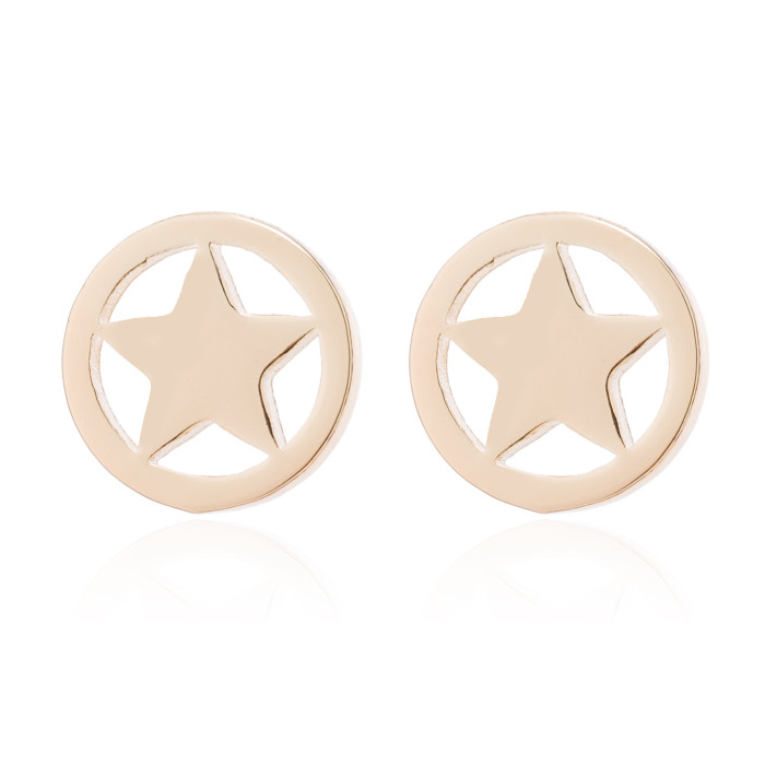 New Black Series Stainless Steel Simple Star Moon Earrings Girl Personality Star Moon Earrings Accessories Wholesale