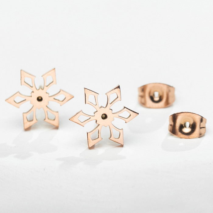 New Earrings Style Personality Creative Geometric Stud Earrings Simple Stainless Steel Stud Earrings Ear Jewelry Manu...