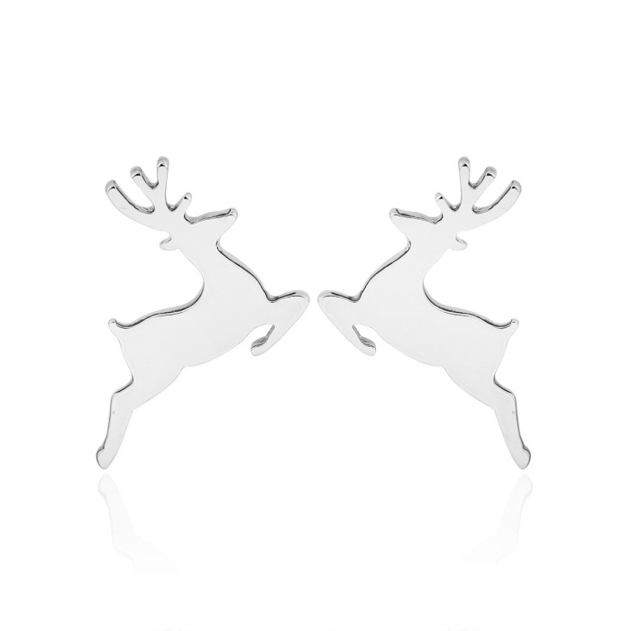 Fashion Simple Stainless Steel Christmas Tree Earrings for Women Fresh Christmas New Year Gift Earrings Wholesale