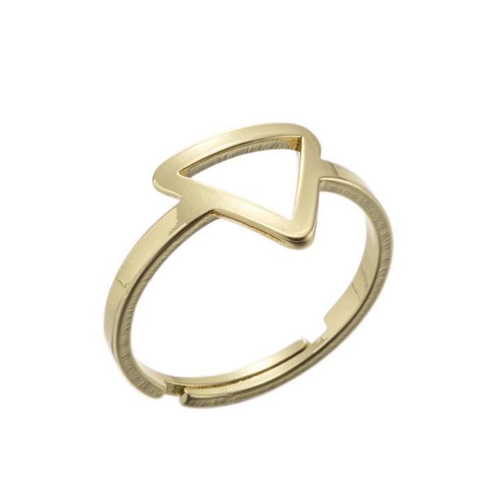 Stainless Steel Geometric Ring Female fashion casual Round Triangle Heart Star Moon Open Ring Ins