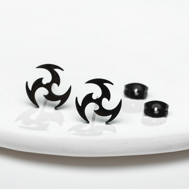 New Style Fire Whirlwind Women's Earrings Ins Fashion Stainless Steel Rotating Geometric Ear Bone Stud Wholesale